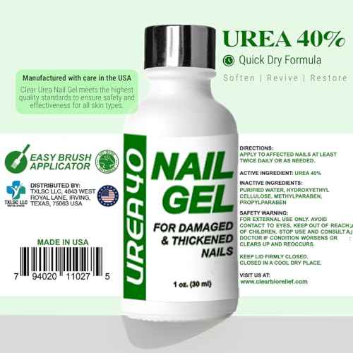 Urea Nail Gel - Softens Cracked Heel Calluses & Thick Toenails - Repairs Damaged, Yellow, Discolored Nails ? Highly Effective & Quick-Dry Fingernails & Toenail Treatment (Urea 40%)