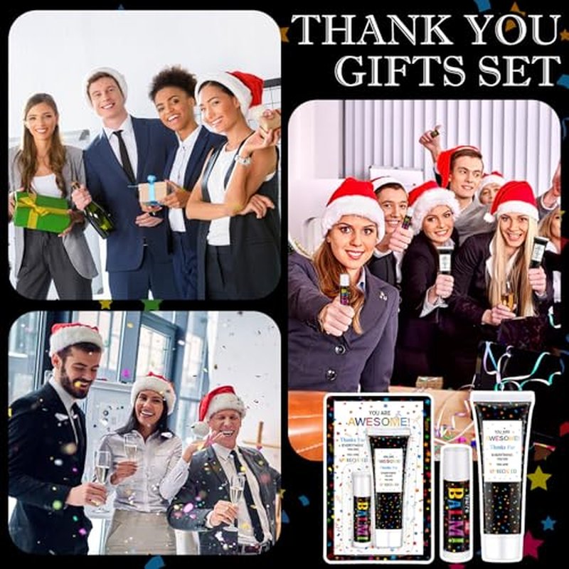30 Pack Christmas Lip Balm Hand Cream Gift Bulk Staff Employee Appreciation Team Thank You Gift You're Awesome Xmas Appreciation Party Favor Christmas Stocking Stuffers for Women Men