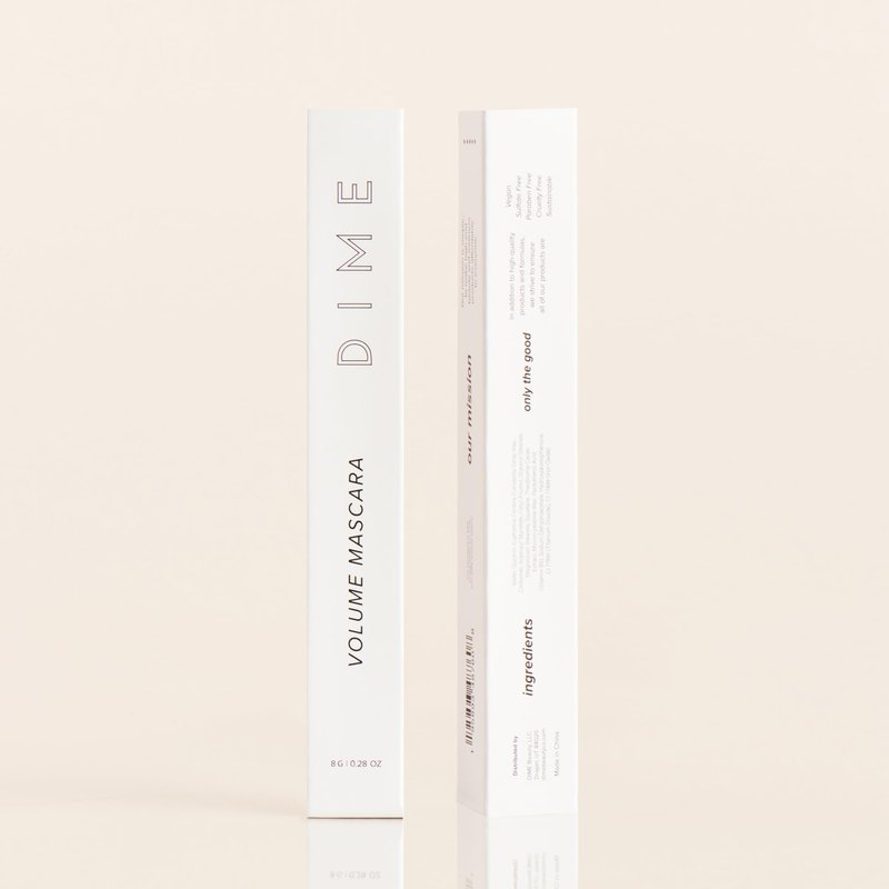 DIME Beauty Volume Boost Tubing Mascara, Smudge Proof, Clump Free Mascara for Fuller, Thicker Lashes - Buildable Length and Volume with Squalane and Cacao Extract - Clean, Vegan - Black 0.28 oz / 8g