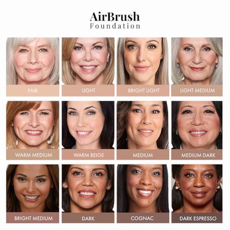 Magic Minerals AirBrush Foundation System by Jerome Alexander - Complete 5pc Spray Makeup Set with Foundation, Primer, and Setting/Finishing Spray - for Smooth, Radiant Skin (Light Medium)