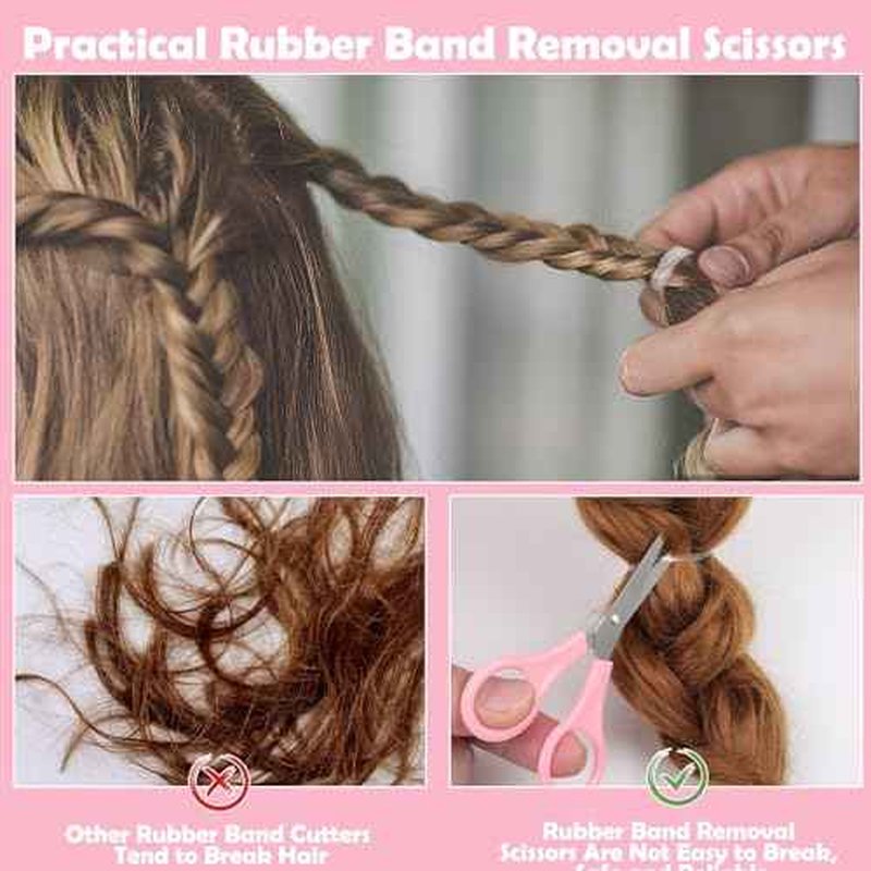 2200 Pcs Clear Hair Ties, Hair Loop Styling Tool Set with Hair Tie Cutter, Elastic Hair Accessories for Toddler Baby Girl Women