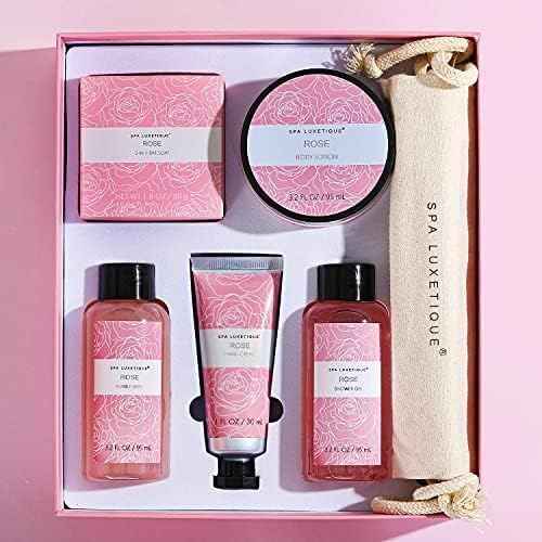 Spa Gifts for Women Spa Luxetique Bath and Body Gifts Set 6pcs Gift Baskets for Women Rose Bath Sets for Her Christmas Gifts For Her
