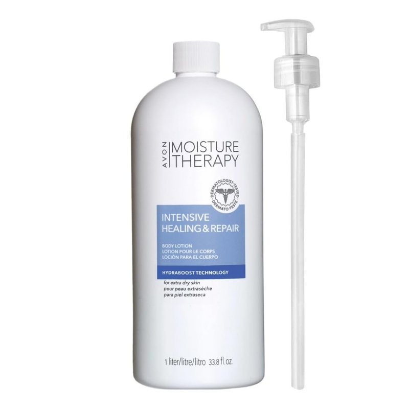 AVON Moisture Therapy Intensive Healing & Repair Bonus-Size Body Lotion for Dry Skin — Unscented Moisturizing Lotion with 24-H Hydration — Body Moisturizer for Sensitive Skin — 33.8 fl oz with Pump