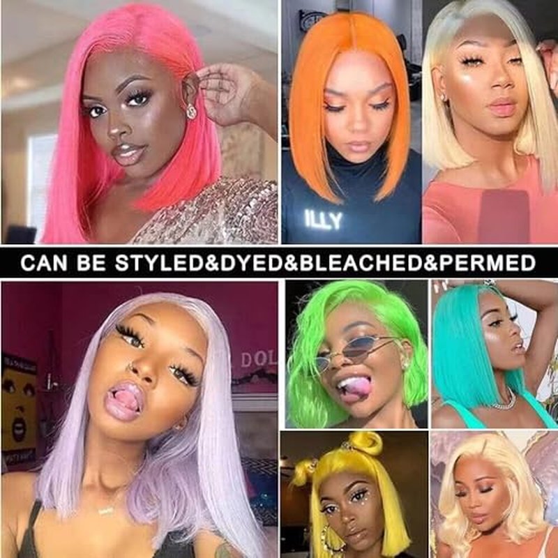 613 Honey Blonde Bob Wig Human Hair HD Transparent 13X4 Straight Lace Frontal Short Bob Wigs For Black Women Glueless Wigs 100% Human Hair Pre Plucked Pre Cut Blonde Bob Lace Front Wigs With Baby Hair