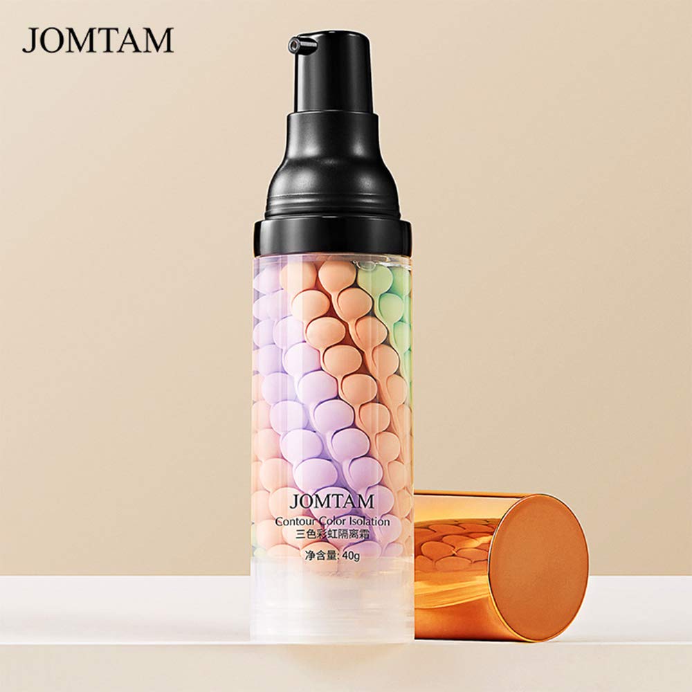 JOMTAM Contour Multi-Color Pink Green Purple Isolation Waterproof Natural Makeup Protection Hydration Oil Balance Moisturizing 40g (Pack of 2)