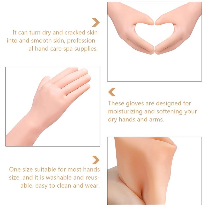 Minkissy Moisturizing Gel Gloves for Dry Hands & Eczema, Reusable Elastic Long Moisturizing Night Sleeping Gloves for Women, Overnight Hand Spa Therapy to Lock in Lotion Cream