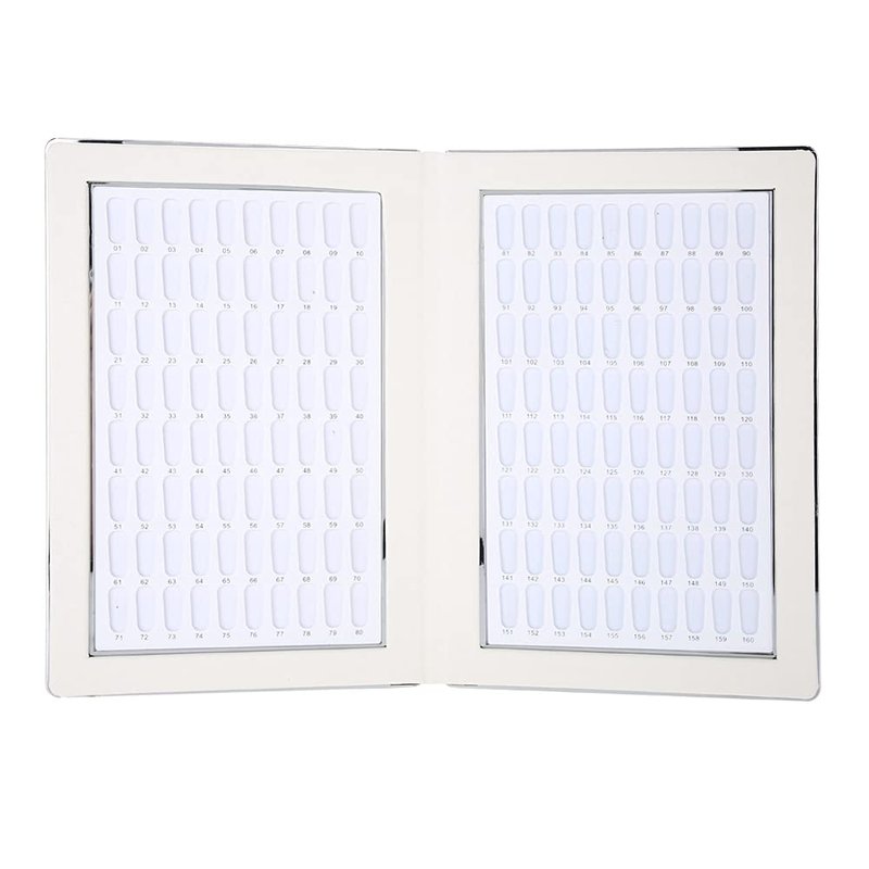 Nail Color Card, 160 Slot Foldable Nail Gel Polish Display Chart Book with Nail Tip Holder for Salon Manicurist DIY Nail Art