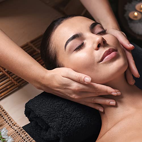 Utopia Towels Cotton Bleach Proof Salon Towel 16 by 27 inches, Bleach Safe Gym 100% Cotton Hand Towel, 24 Pack, Black