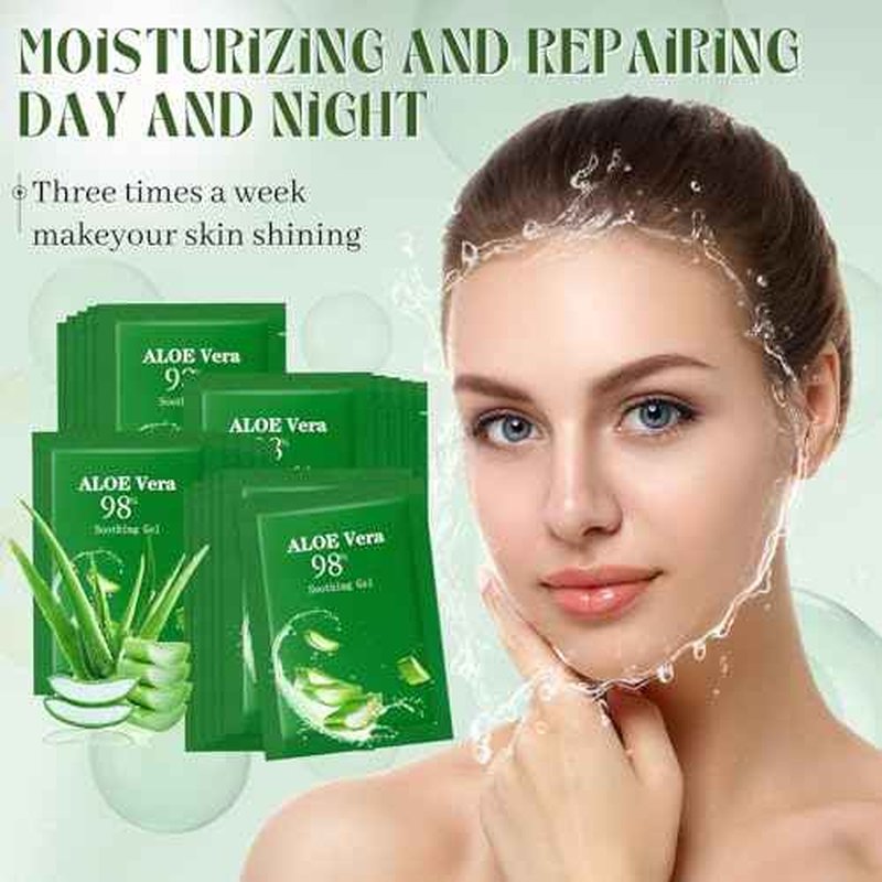 30 Pcs Travel Size Aloe Vera Gel 98% Organic After Sun Moisturizer for Face, Body, Soothing Hydrating Lotion Bulk for Winter Vacation, Guests Skin Care Gifts