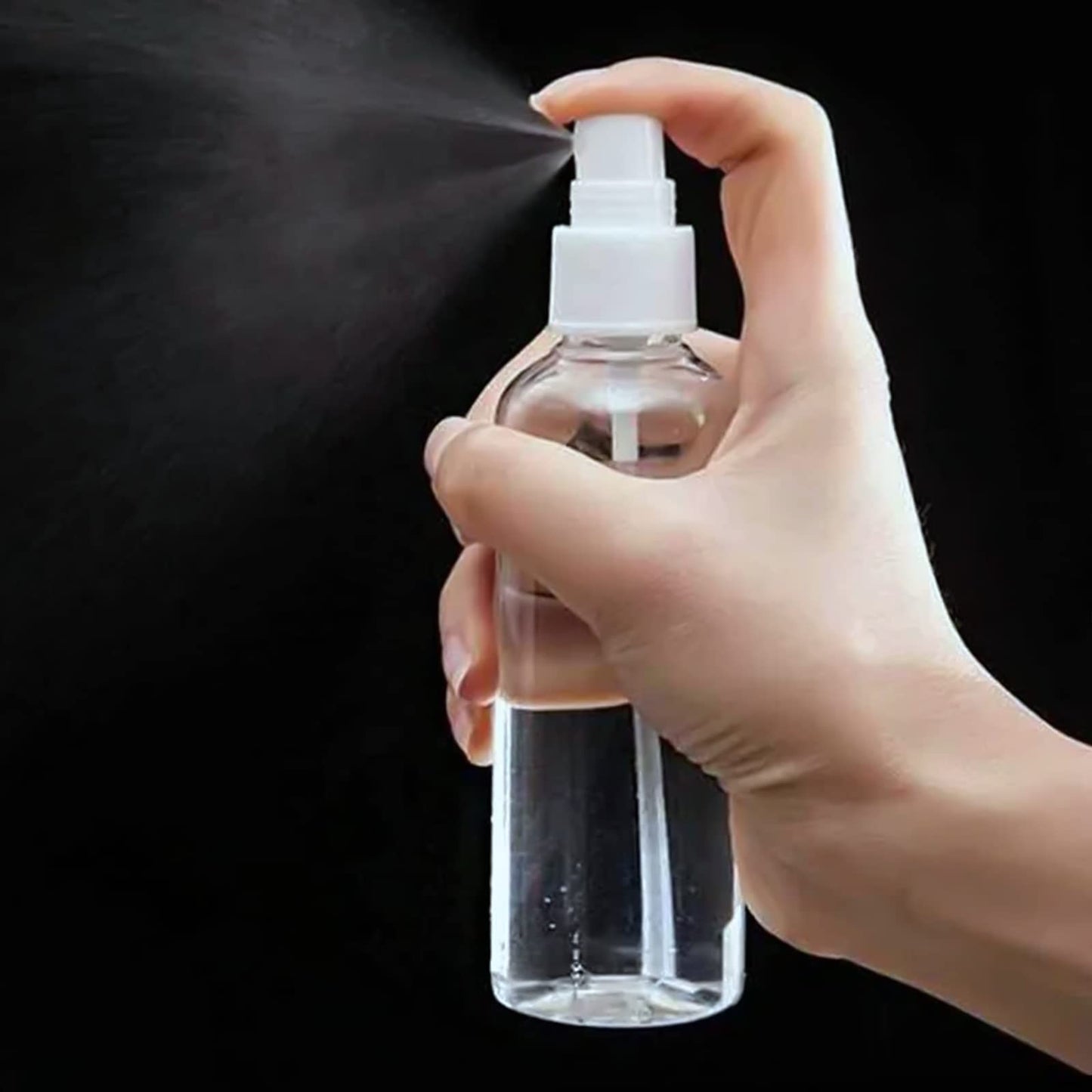MANCHAP 60 Pack 2oz Plastic Travel Spray Bottles with Caps, Clear Mini Fine Mist Spray Bottles with 4 Funnels, Travel Size Refillable Containers for Essence, Hair Spray, Toner