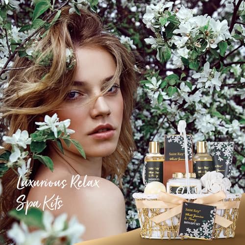 Spa Gift Basket Set for Woman, Bath and Body Gift Basket for Women Gifts Valentines Gifts Christmas Gifts for Women, Beautiful Teen Girl Birthday Gifts, Bath Kit Gift for Mothers Day