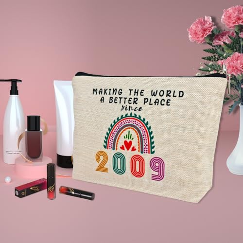 ancpeany Sweet 16 Birthday Decorations for Girls, Her, Teenage Girls, Sister, Daughter, Granddaughter, 2009 Funny 16 Year Old Girl Gift Ideas Makeup Bags, Cosmetic Travel Bag for 16th Birthday Gifts