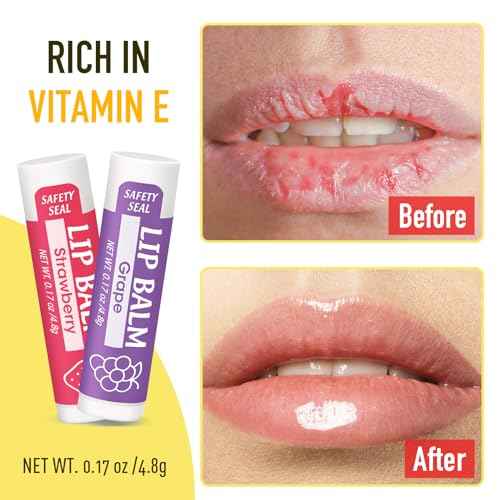 128 Pack Lip Balm, Natural Lip Balm Bulk with Vitamin E and Coconut Oil, Moisturizing Lip Balms for Dry Cracked Lips, Lip Balms for Stocking Stuffers - 8 Flavors