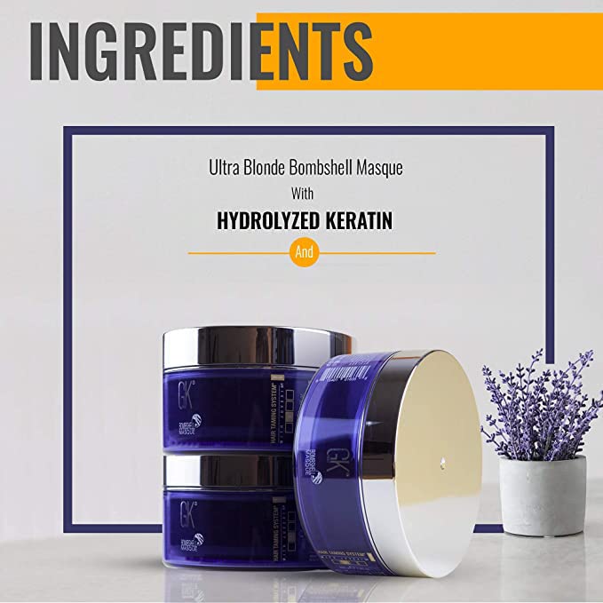 GK HAIR Lavender Bombshell Masque - Semi-Permanent Hair Toning & Moisturizing Mask | 7.05 Fl Oz (200 g)