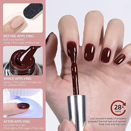 GAOY Red Gel Nail Polish, 16ml Soak Off Gel Polish, UV Light Cure for Nail Art DIY Manicure at Home, 1149 Dark Red Cherry