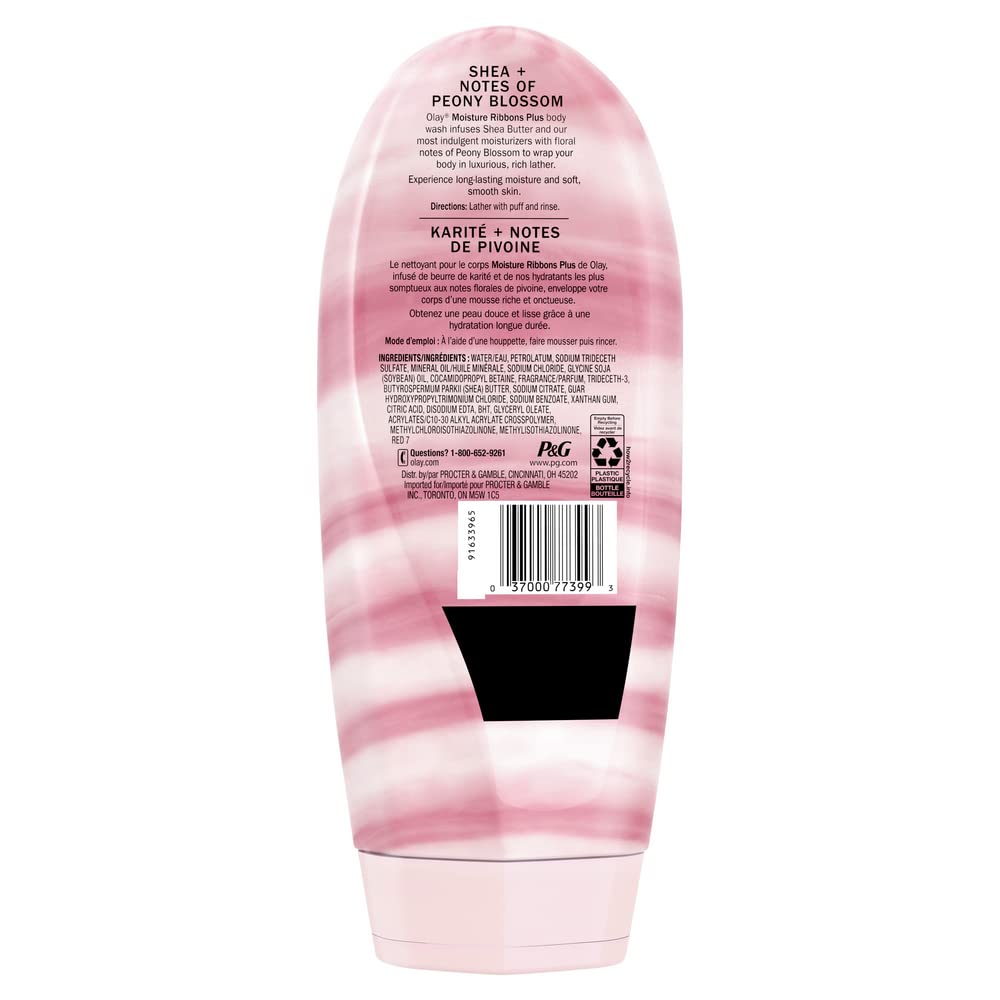 Olay Body Wash for Women - Deep Conditioning Moisturizer with Shea Butter & Peony | 18 fl oz (Pack of 4)