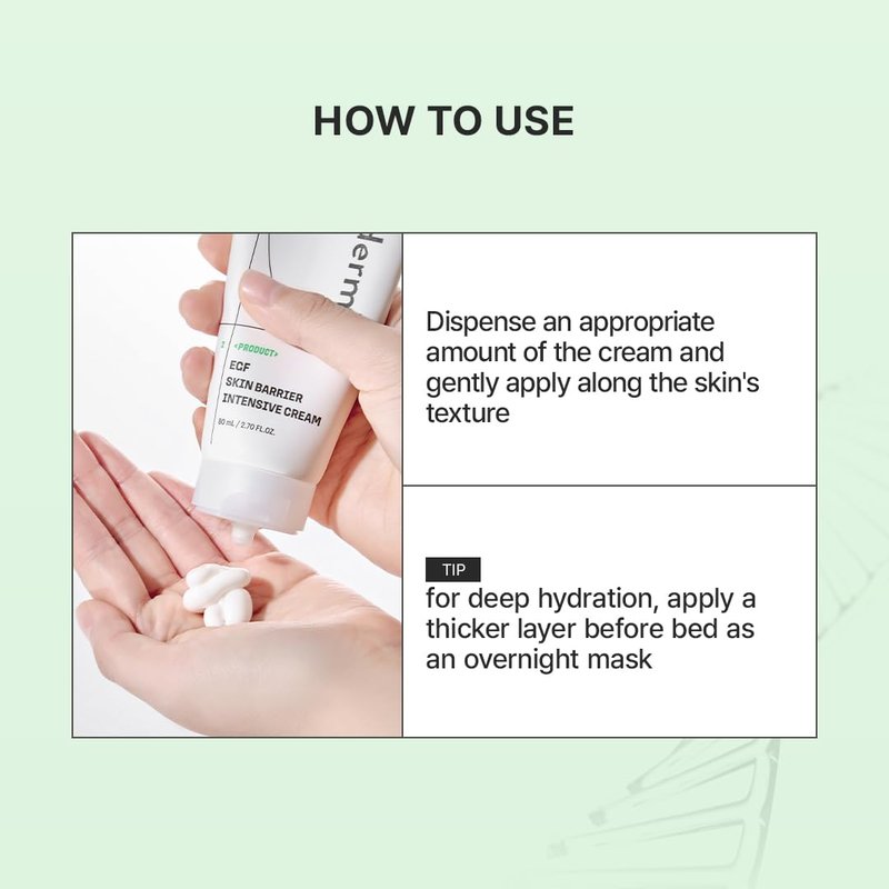 Zipiderm EGF Skin Barrier Intensive Cream – Korean Hydrating Moisturizer for Dry & Sensitive Skin | Ceramides & Panthenol | Lightweight Nourishing Face Cream | 2.70 fl oz