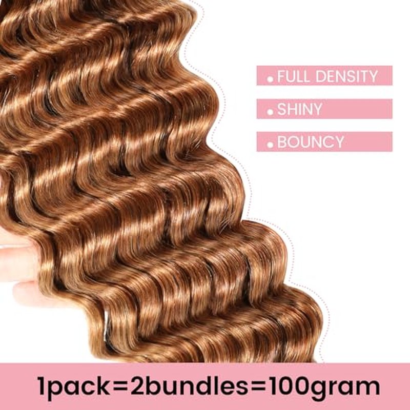Urbeauty Human Braiding Hair for Bob Braids, Deep Wave Bohemian Hair for Braiding, 14 in Bulk Knotless Boho Locs, Boho Twist, Gypsy, Goddess, Curly, Micro, No Weft #30