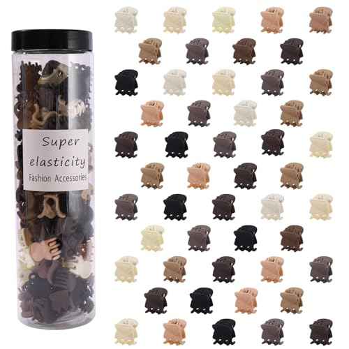 100Pcs Small Hair Clips, Cute Tiny Claw Clips for Thin Hair with Strong Grip, Neutral Color Hair Accessories for Girls Women, Birthday Christmas Gifts