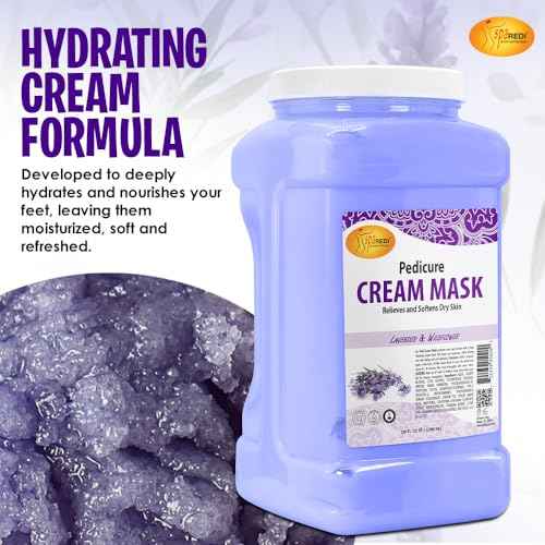 SPA REDI - Body and Foot Cream Mask, Lavender and Wildflower, 128 Oz - Pedicure Massage for Tired Feet and Body, Hydrating, Fresh Skin - Infused with Hyaluronic Acid, Amino Acids, Panthenol