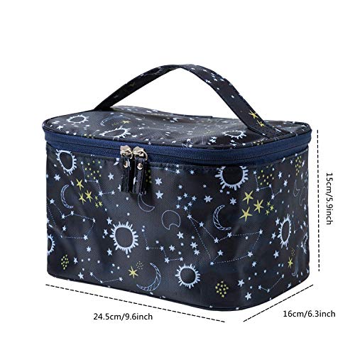 HOYOFO Makeup Bag Cosmetic Bags for Women Travel Makeup Organizer Case, Starry Sky