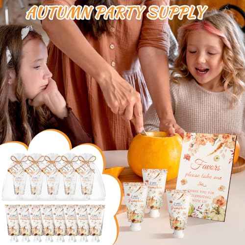 48 Sets Fall Hand Cream Bulk Gifts for Guest Baby Shower Party Favors Travel Size Pumpkin Hand Cream with Thank You Cards for Autumn Thanksgiving Party Supplies(Fall Pumpkin)
