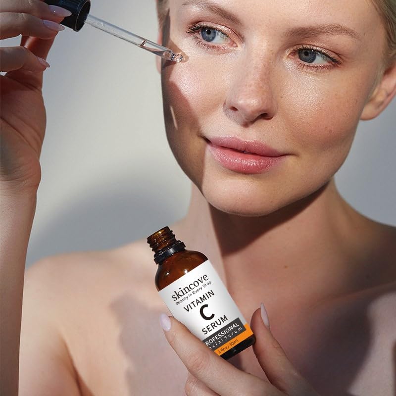Skincove Vitamin C Serum - Anti-Aging Facial Serum with Hyaluronic Acid & Vitamin E | 1 Fl Oz for Even Skin Tone