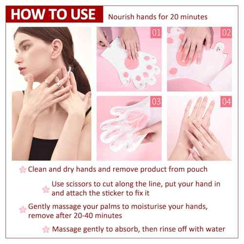 Hand Masks Moisturizing Gloves,6 Pairs Hydrating Hand Peel Masks Gift Set for Dry Cracked Hands Care,Long-lasting and Non-greasy Hand Moisturizer Gloves for Women A