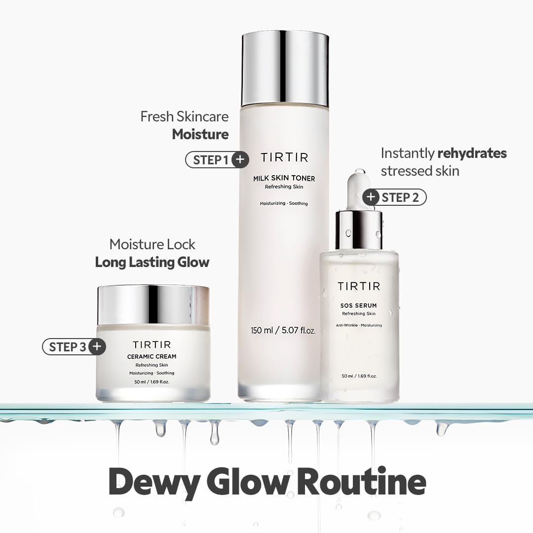 TIRTIR SOS Serum - Radiant Glow Boosting Face Serum - Plumping, Anti Aging, Hydrating - Visibly Smooth and Glowy Skin - Fragrance Free for All Skin Types, 1.69 fl.oz.