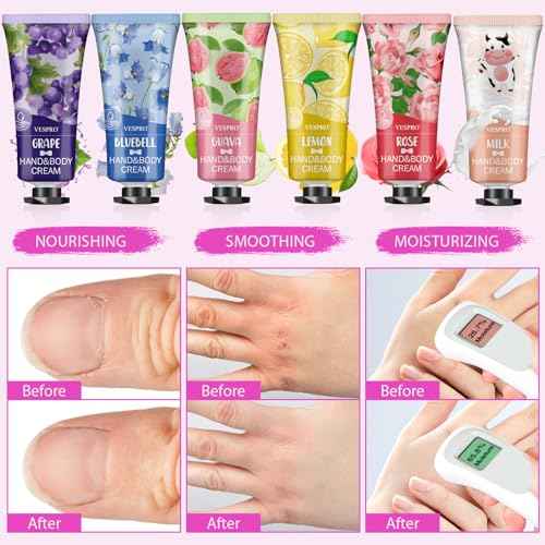 VESPRO 70 Pack Hand Cream Set, Stocking Stuffers for Women, Christmas Gifts, Bulk Hand Lotion Travel Size for Dry Cracked Hands, Mini Hand Lotion for Bridal Shower Gifts and Bridesmaid Gifts