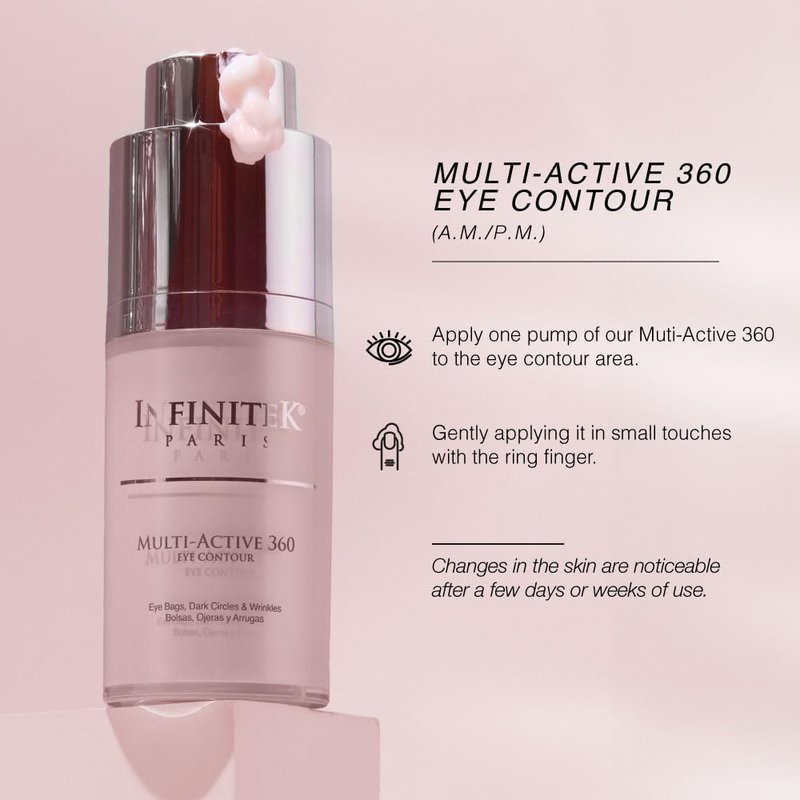 Infinitek Paris Multi-Active 360 Eye Cream | With Caffeine 3%, Retinol & Hyaluronic Acid | Under Eye Cream to Hydrate, Brighten & Reduce Dark Circles, Puffiness, and Fine Lines | 0.50 fl oz / 15 ml