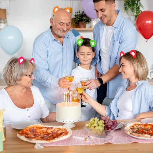 Bear Ears Costume Headband - 8 Pcs Colorful Animal Headbands for Birthday, Halloween, Christmas Celebrations