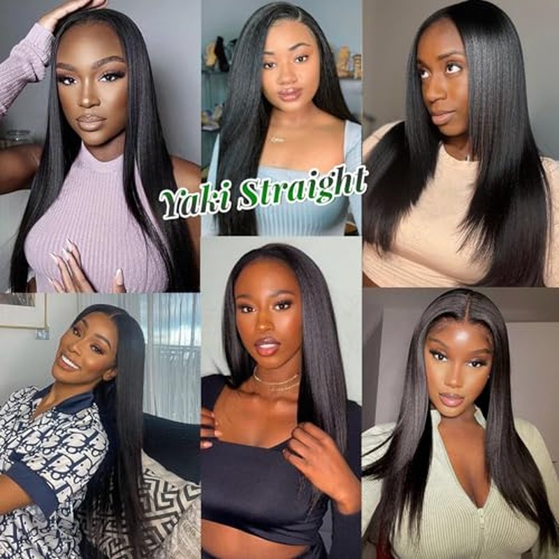 Tape in Hair Extensions Yaki Straight Real Human Hair Tape in Extensions - 24 Inch Long Straight Natural Color Human Hair Extensions Light Yaki Tape ins for Black Women