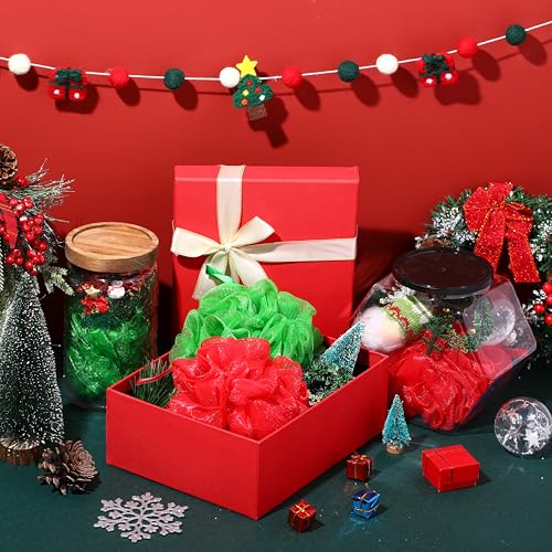 12 Pcs Halloween Bath Loofah Sponge Orange Black Loofah Exfoliating Body Scrubber Shower Sponge 50g Mesh Shower Pouf Balls Gift Set for Women Men Wedding Bathing Accessories