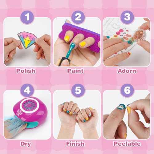 Dreamon Kids Foot Spa & Nail Kit Set - 25 Pcs Kids Spa Day Kit with Middle Size Rainbow Light Massage Foot Soak Tub - Manicure Pedicure Art Salon Girl Stuff - Christmas Birthday Gift for 3-12 Year Old