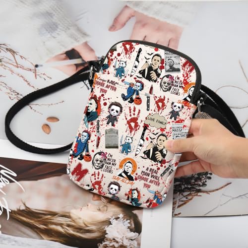 TSOTMO Horror Movie Horror Characters A Real Man Will Chase After You Makeup Bag Funny Halloween Scary Halloween Movie Gift (A Real Man CR)