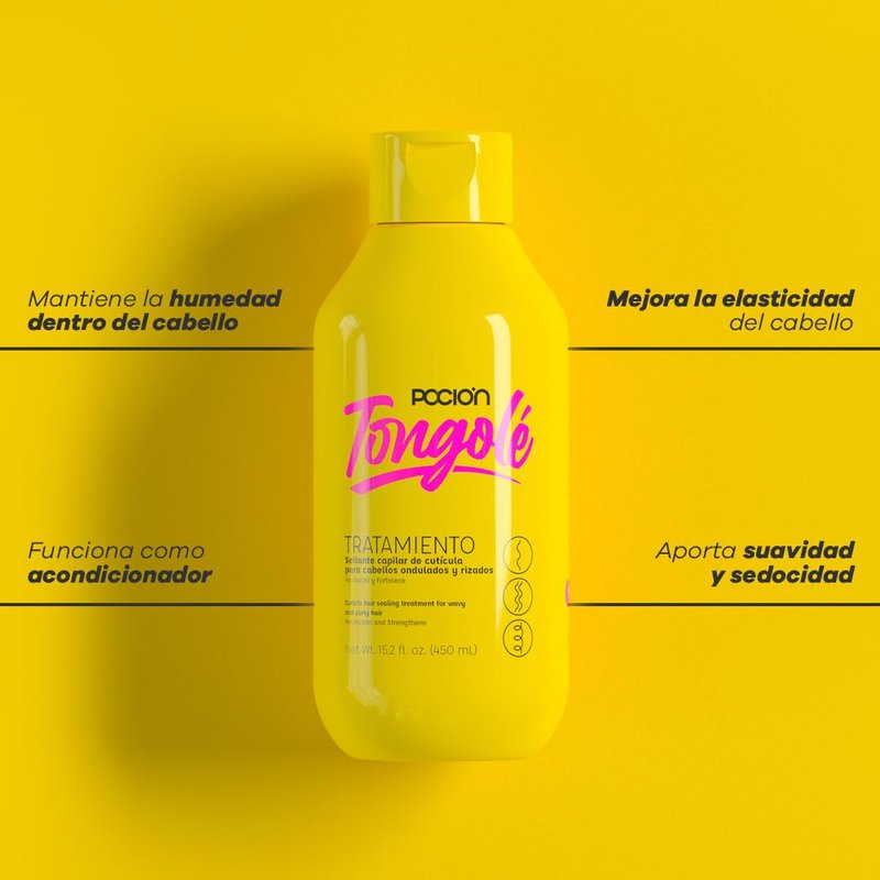 La Pocion Tongolé Treatment Conditioner – 15.2 Fl Oz (450 ml) Curly Hair Sealing Treatment for Wavy and Curly Hair – Revitalize and Strengthen
