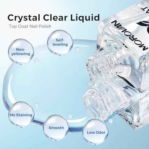 Morovan Base Coat Nail Strengthener: 3 IN 1 Nail Growth Top Coat Clear Quick Dry Nail Polish Strong Repairs Damaged Nail Hardener Long Lasting Shine No Chip Fingernail Treatment Care for Women Girls