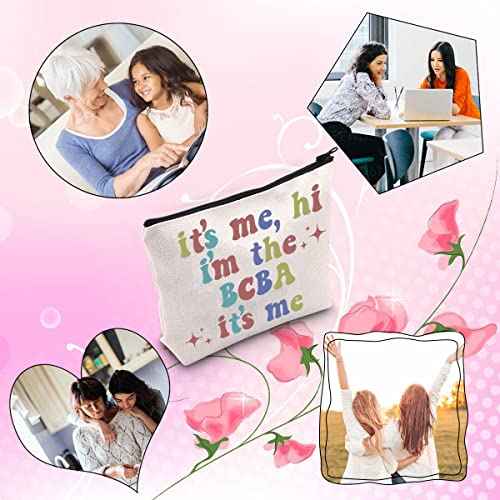 TSOTMO BCBA Zipper Makeup Bag It's Me, Hi I'm The BCBA It's Me Bag Applied Behavior Behavioral Therapist (BCBA)