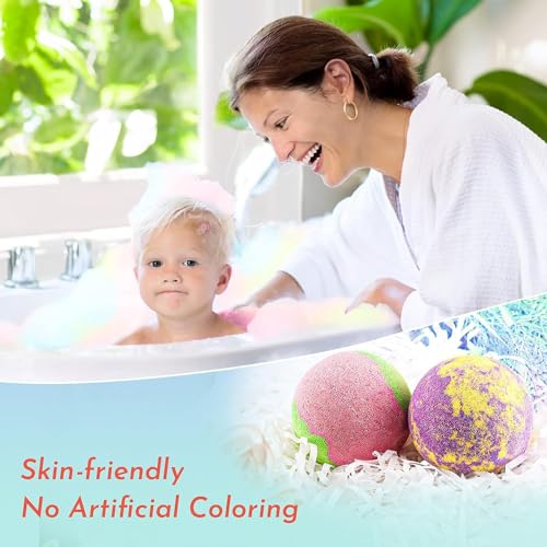 DUAIU 14pcs Gift Set: Organic Bath Bombs with Natural Essential Oils - Relaxing Bath Gift Set for Women, Kids, Her, Him, Wife, Girlfriend, Mother, Dad