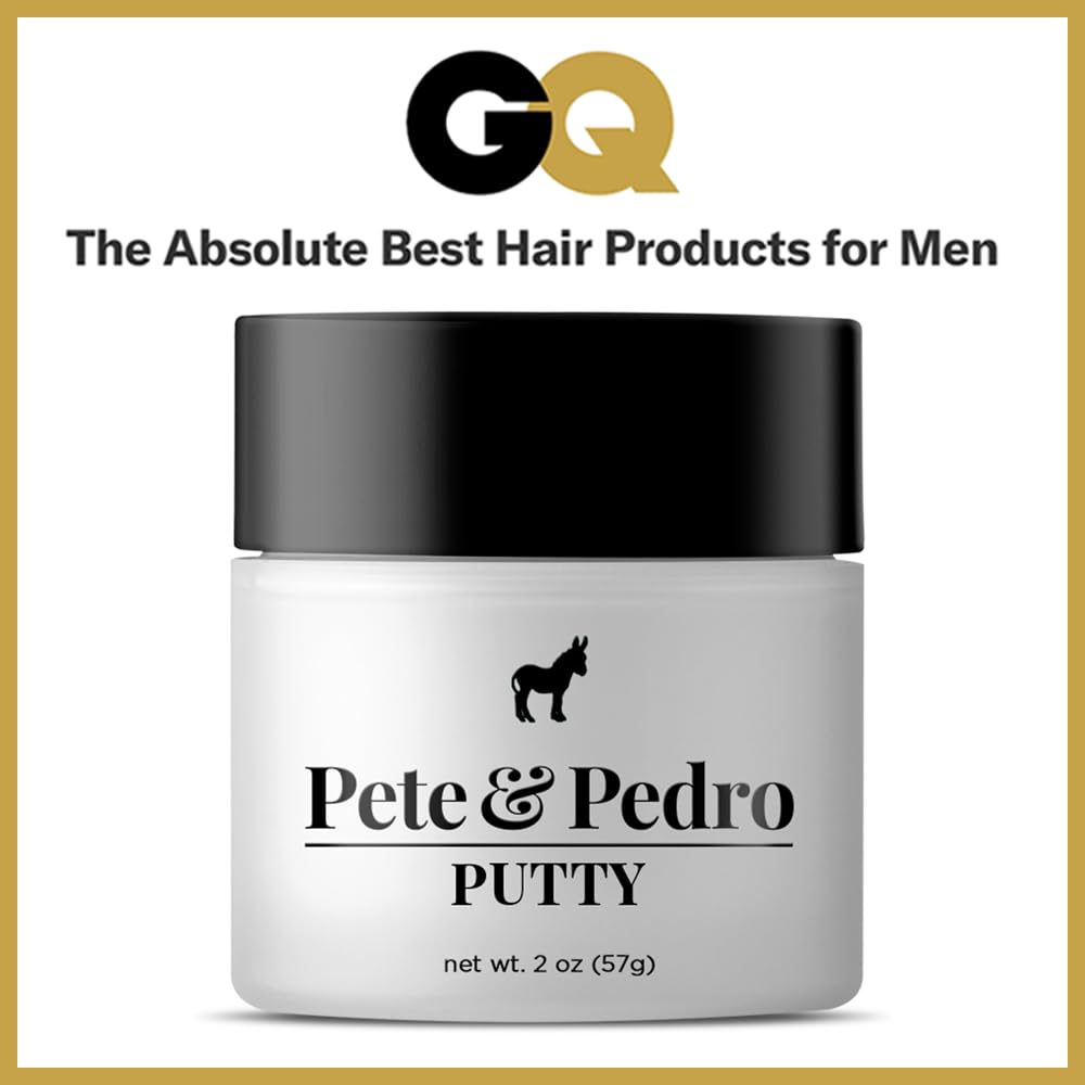 Pete & Pedro Natural Sea Salt Spray 2 oz. & Hair Putty 2 oz. Combo - Adds Instant Volume, Texture, & Thickness | High Hold, Matte Finish Hair Clay for Easy Men’s Hairstyling