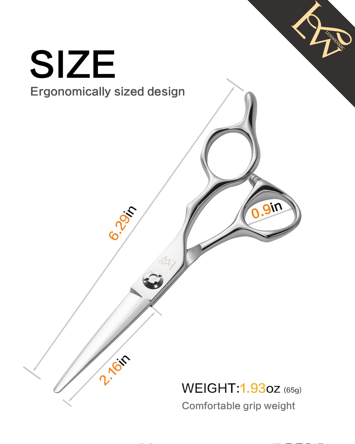 Lunwenksc Hair Cutting Scissors Professional,Undergoes Rigorous 238-Step Process,Professional Hair Scissors For Women & Men,7CR Steel,6 IN,1 Pack