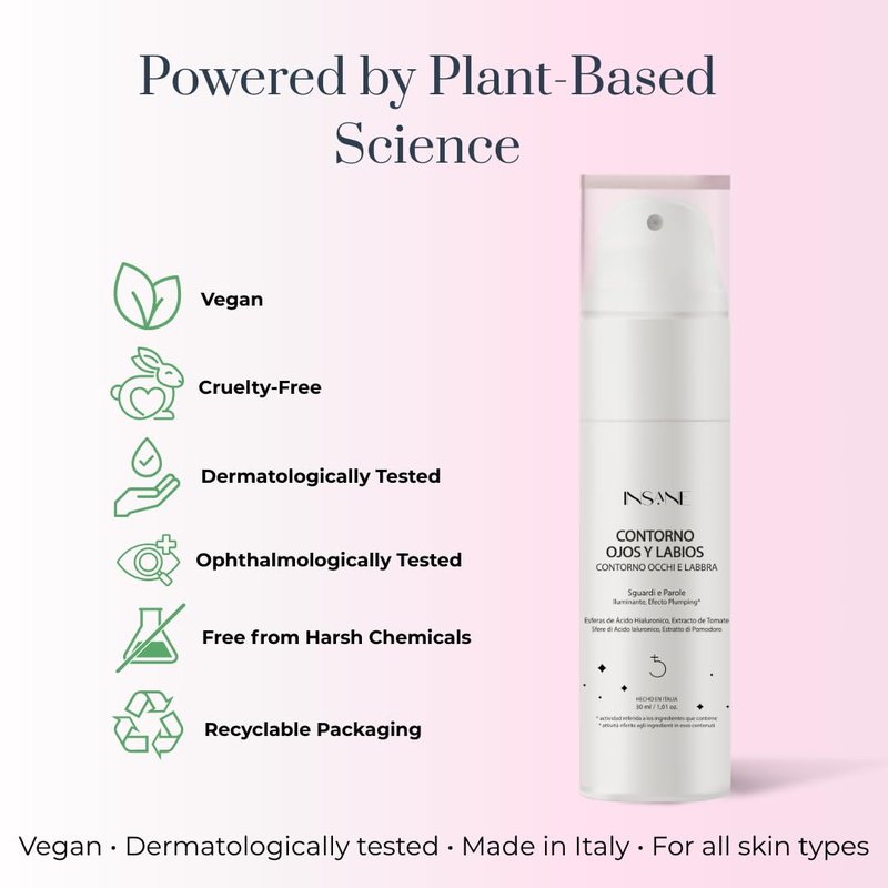 INSANE GLOW Anti-Aging Eye & Lip Contour Cream for Sensitive Skin – Puffy Eyes and Dark Circles with Hyaluronic Acid Spheres & Tamanu Oil – Depuffs, Firms & Smooths Fine Lines – Dermatologist Tested