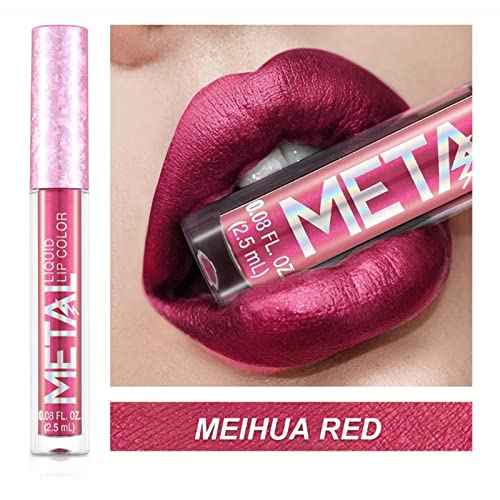 PhantomSky 12PCS Long Lasting Metallic Glitter Liquid Lipstick Collection, Shimmer Waterproof Lip Stick Set Pigmented Lip Makeup for Women and Girls