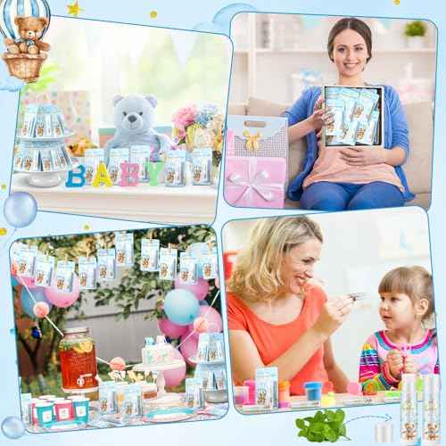 50 Pack Bear themed Baby Shower Favor Baby Shower Lip Balm Party Gifts for Guest Games Prizes Friends Gender Reveal Girls Boys Halloween Thanksgiving Christmas