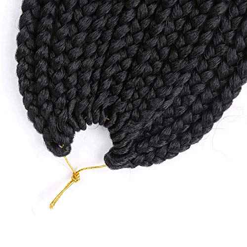 6 Packs Crochet Box Braids Curly Ends 10 Inch Crochet Braids Bohemian Box Braids Crochet Hair for Black Women (1B, 10 Inch)