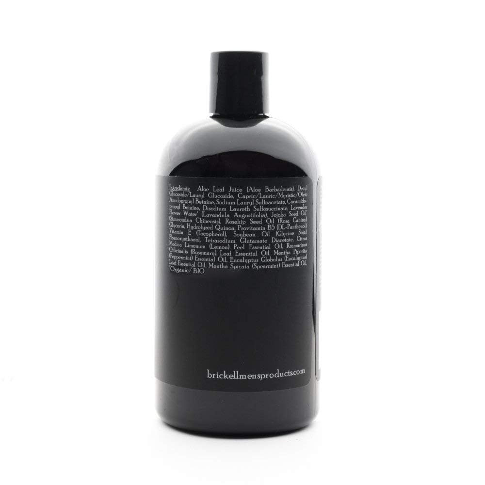 Brickell Men's Rapid Wash, 3 in 1 Body Wash Gel for Men, With Aloe, Vitamin E, and Jojoba Oil, 16 Ounce, Fresh Mint Scent