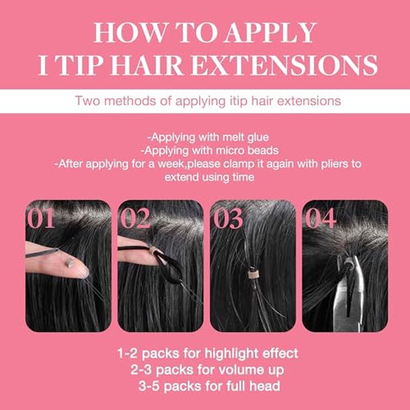 GOO GOO GOOGOO I Tip Hair Extensions Human Hair 50g 100 Strands Natural Looking Itip Extensions Dark Brown 16inch