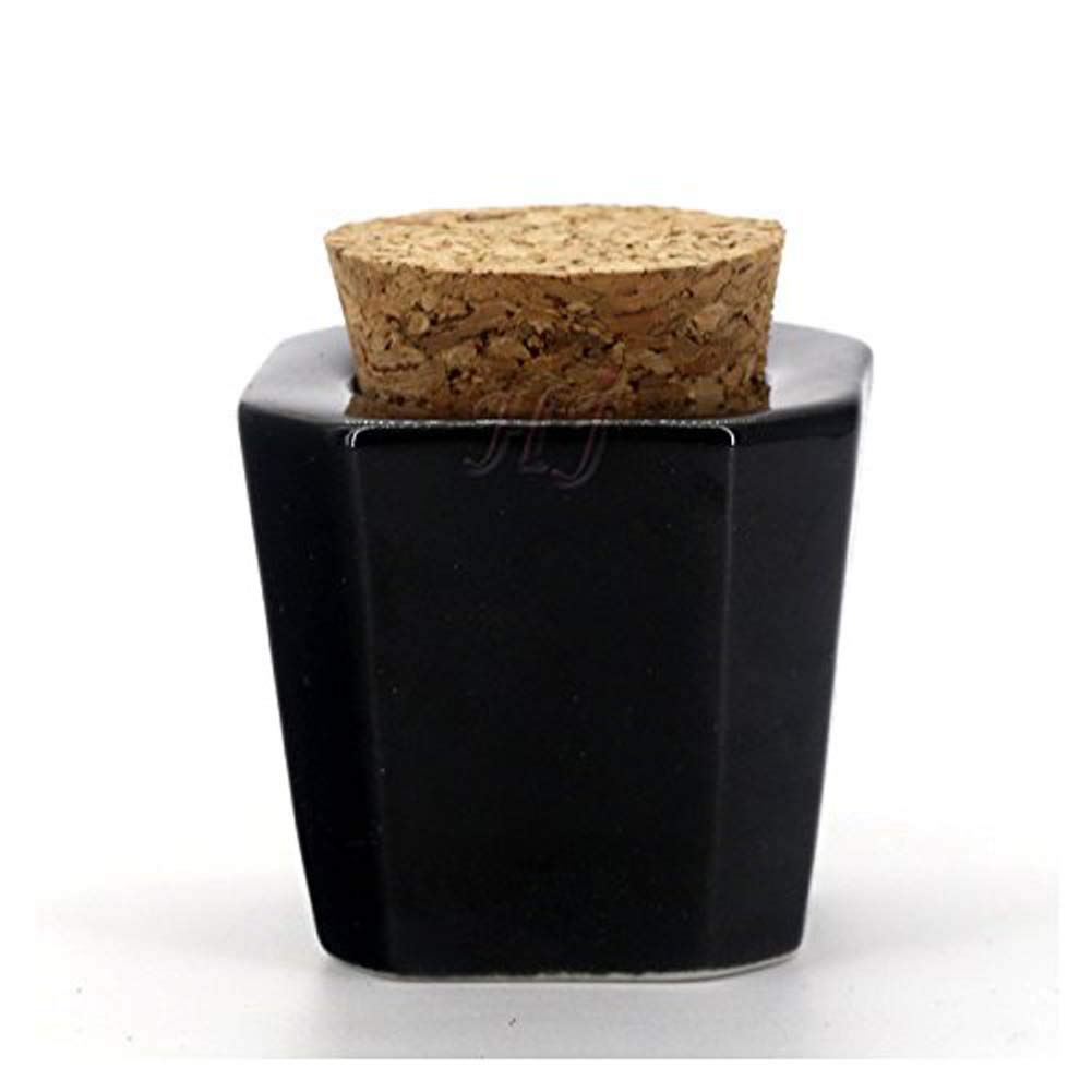 2pcs Black and White Porcelain Nail Art Acrylic Dappen Dish Liquid Powder Container Case Bottle Holder Nail Beauty Acceesories