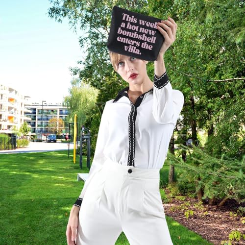 WCGXKO Reality TV Dating Gift Coworker Gift Viewing Party Gift This Week a Hot New Bombshell Enters the Villa Zipper Pouch Makeup Bag (enters the vil)